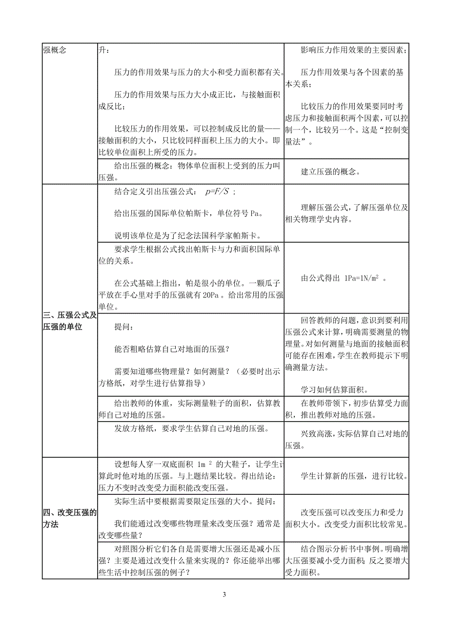 初中物理压强教学设计_第3页