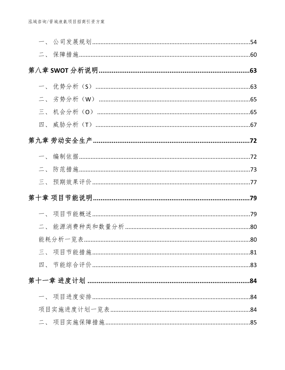 晋城液氨项目招商引资方案【参考模板】_第3页