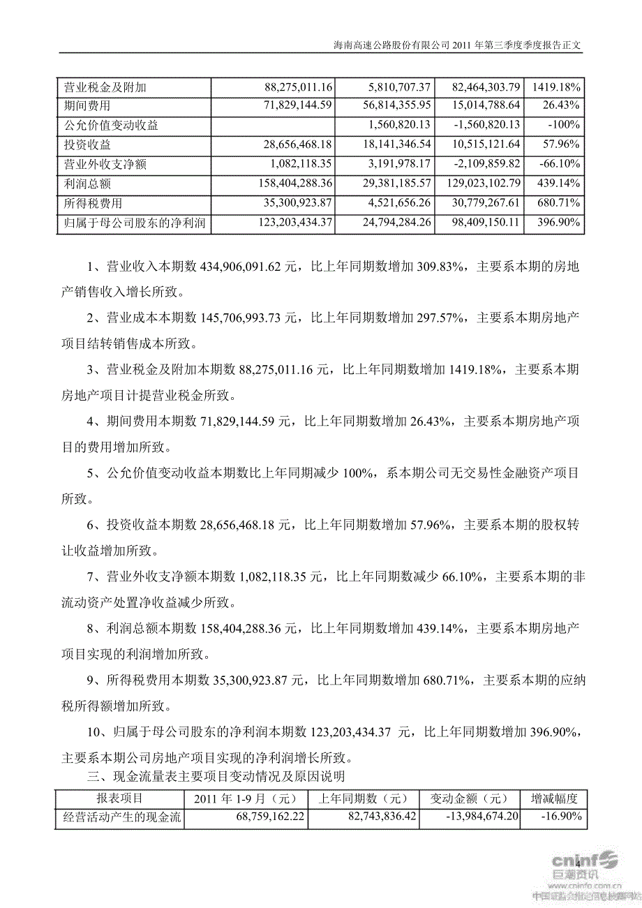 海南高速第三季度报告正文_第4页