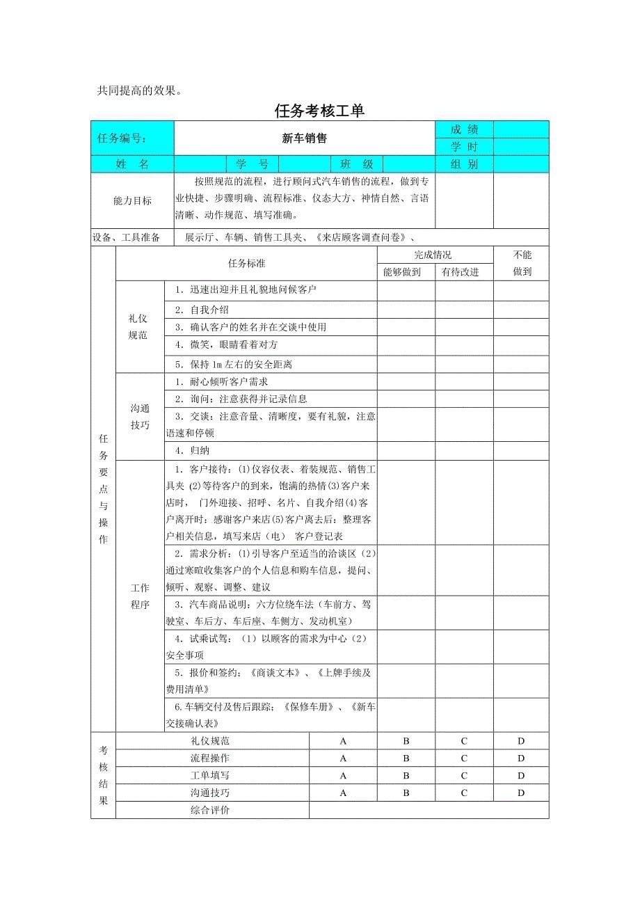 《汽车商务：新车销售》单元教学设计书.doc_第5页