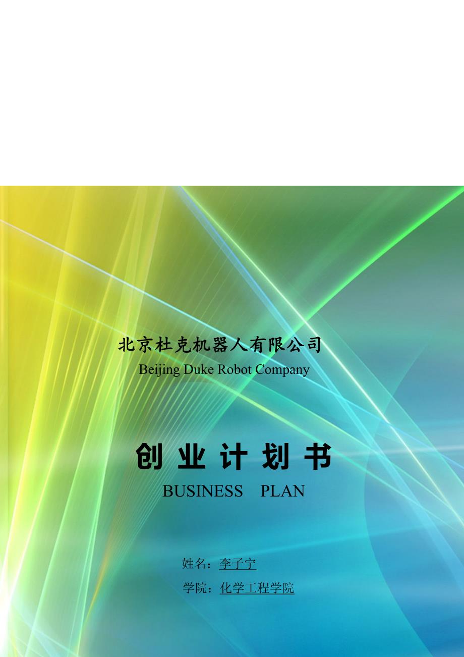 北京机器人公司创业综合计划书_第1页