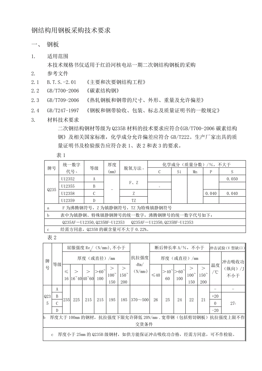 钢板采购技术规格书_第2页