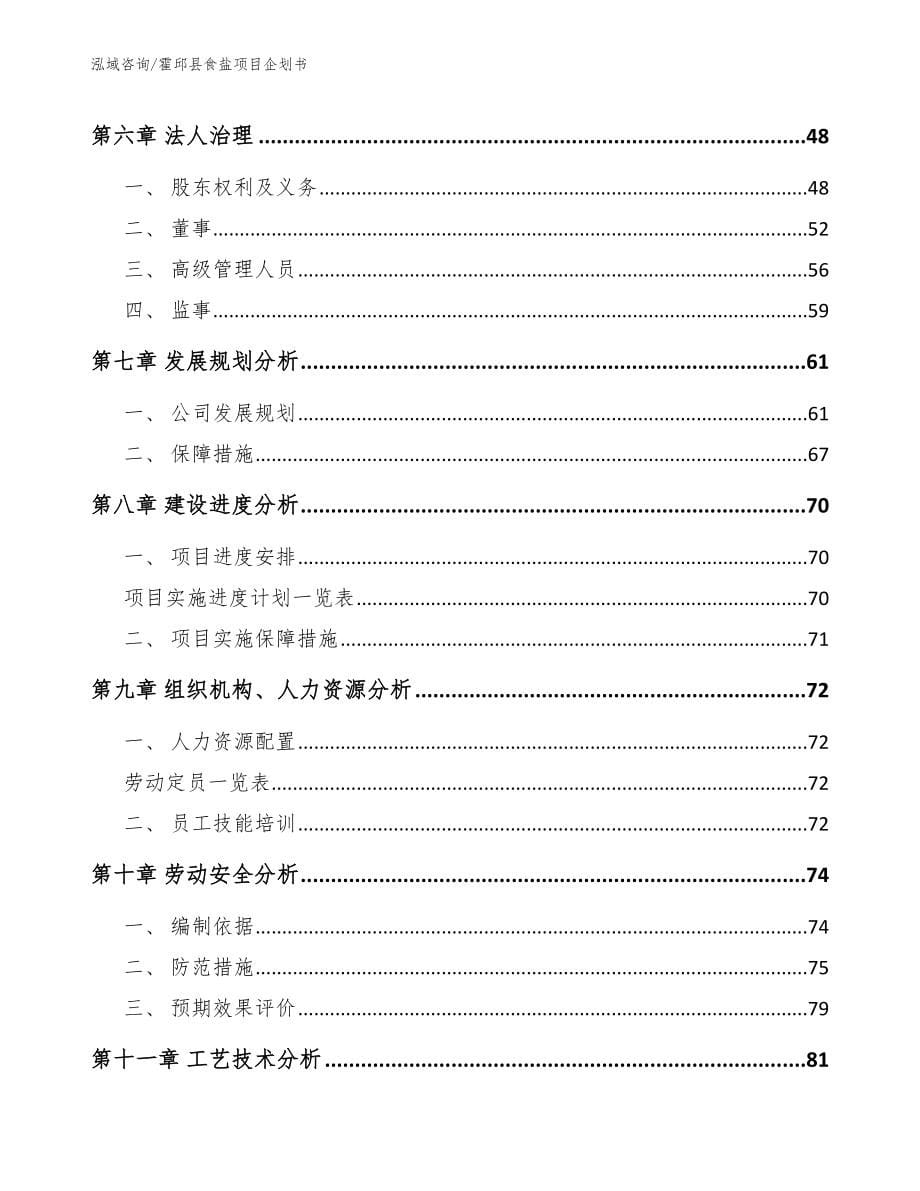 霍邱县食盐项目企划书【模板范文】_第5页