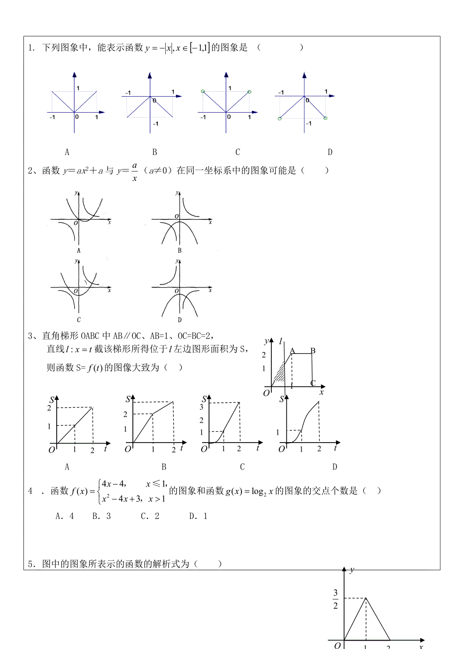 高中数学：函数图像及函数零点的运用_第5页