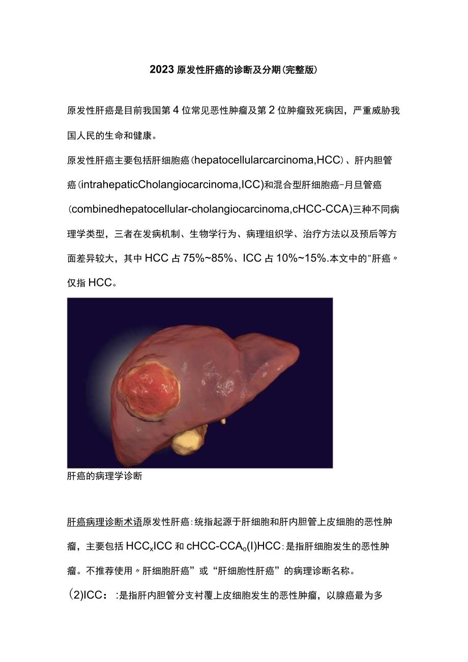 2023原发性肝癌的诊断及分期（完整版）_第1页