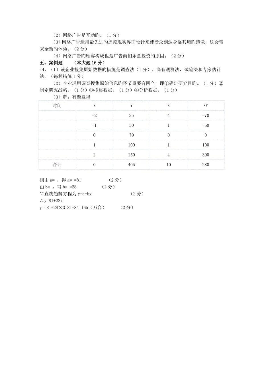 2023年自学考试市场营销学试题及答案_第5页