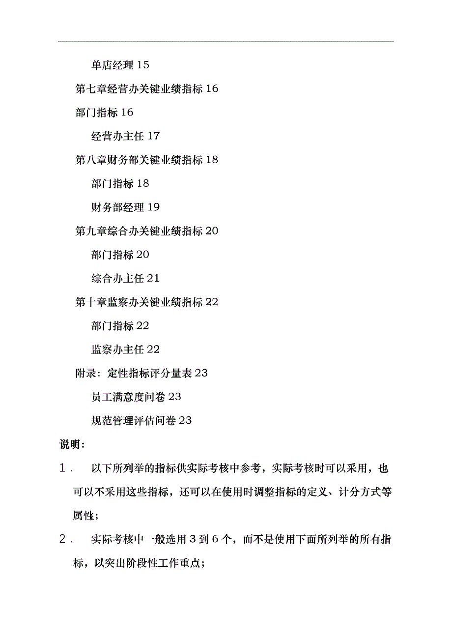 某沙锅餐饮管理公司关键业绩指标示例(doc 24)_第2页