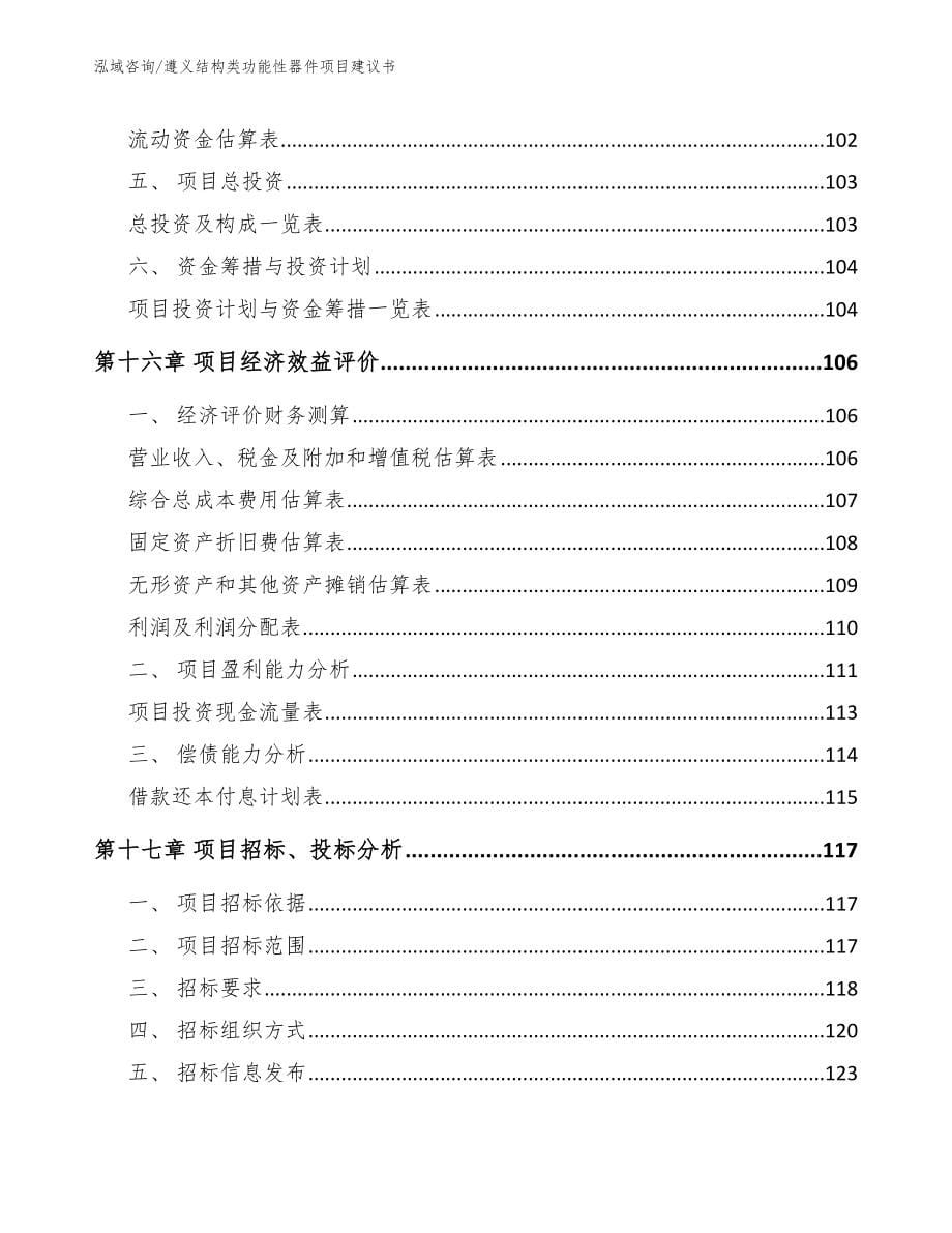 遵义结构类功能性器件项目建议书【参考范文】_第5页