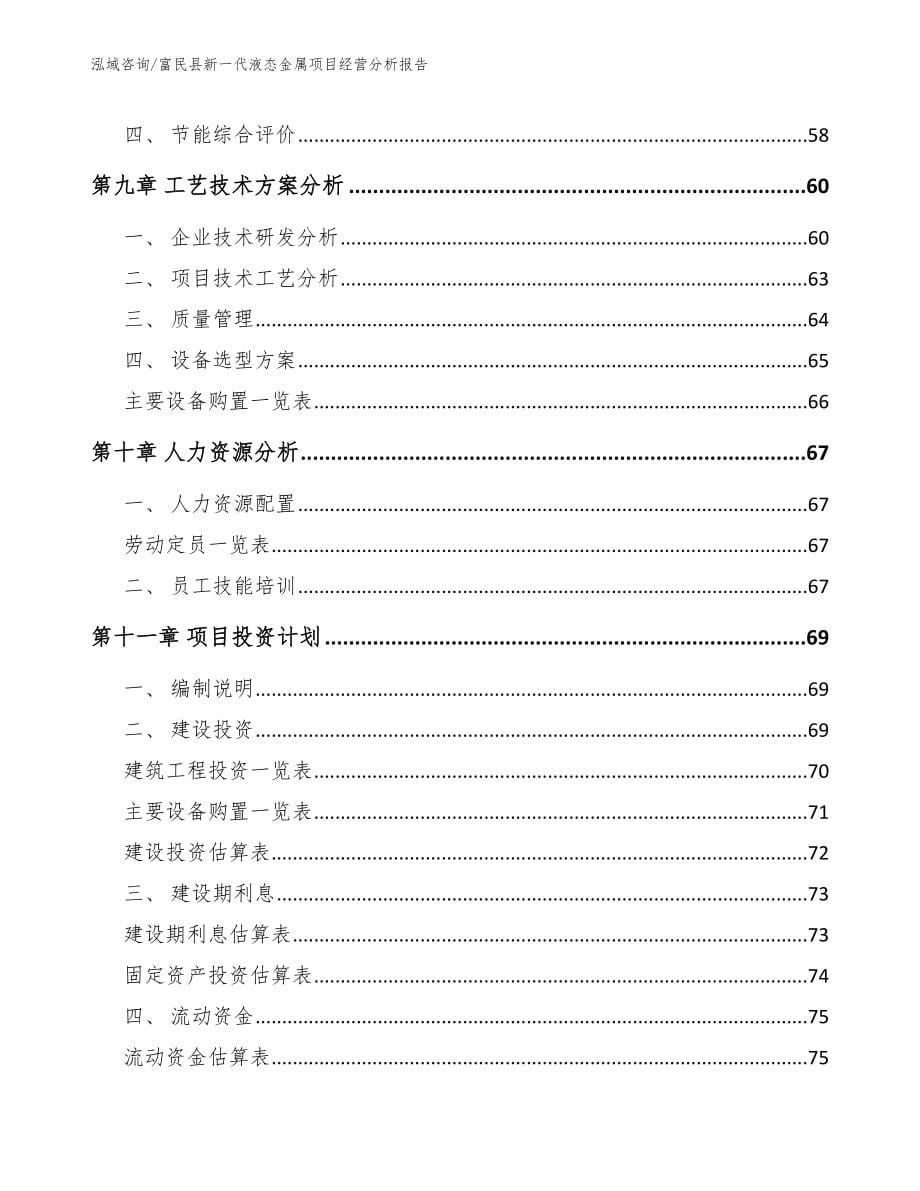 富民县新一代液态金属项目经营分析报告（模板参考）_第5页