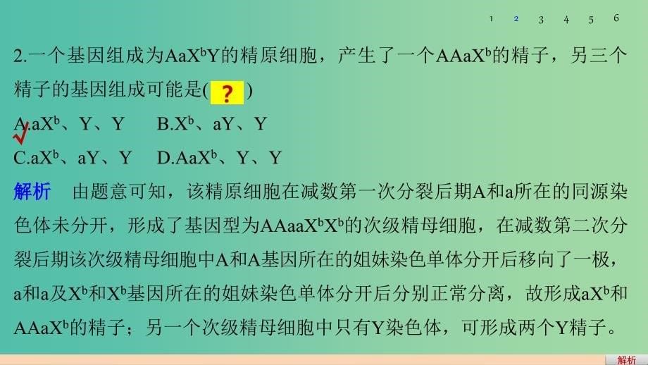 高考生物大二轮专题复习与增分策略 热点题型建模 模型5 减数分裂过程异常的情况分析课件.ppt_第5页