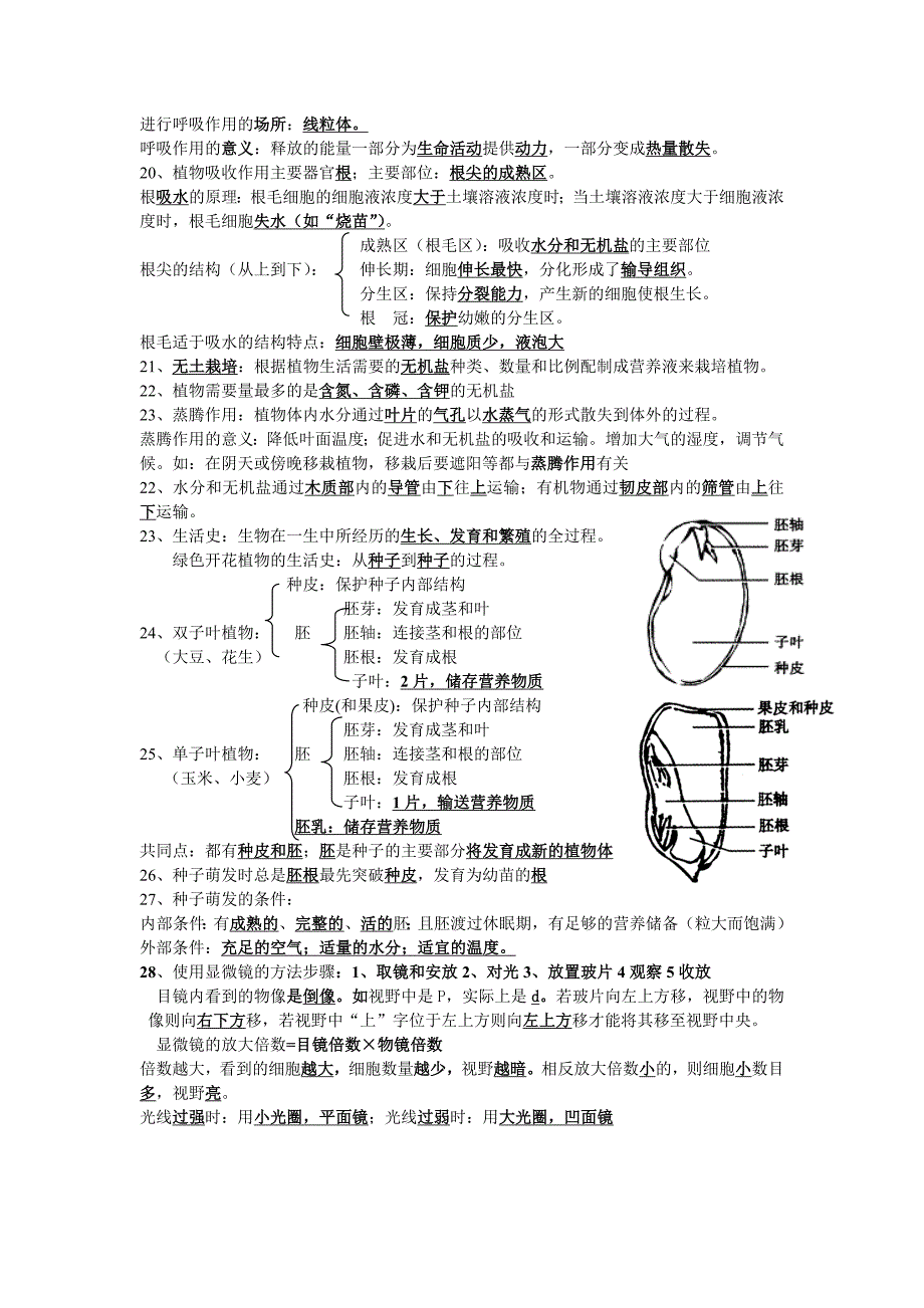 生物学七年级上册必考知识点(共4页)_第4页