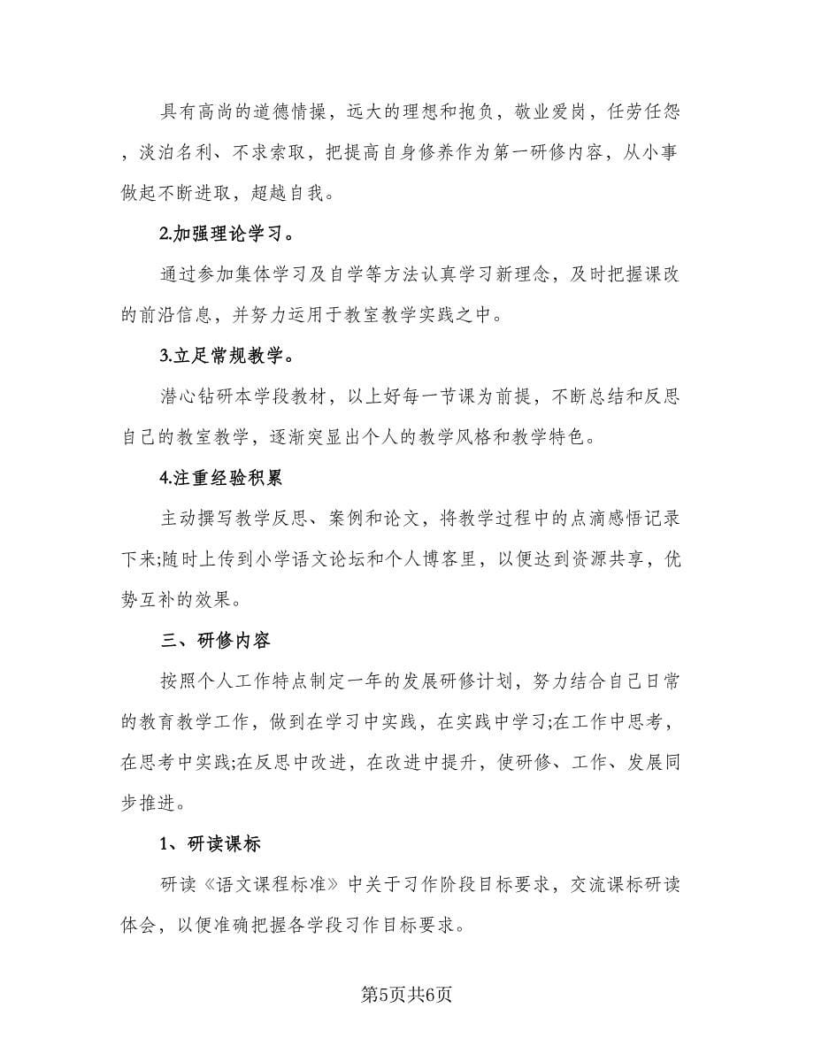 语文教师个人研修计划标准范文（3篇）.doc_第5页