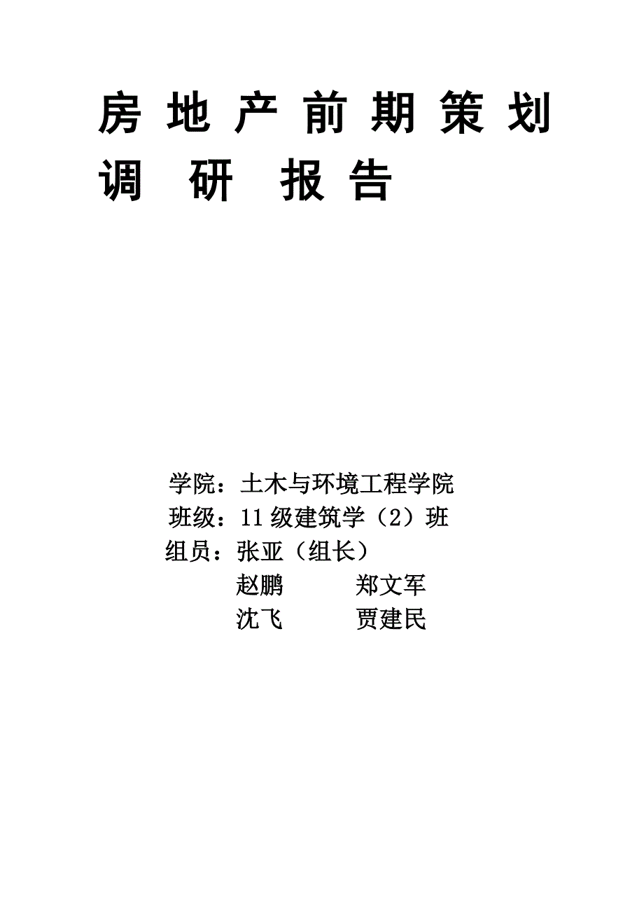 房地产前期策划调研报告_第1页