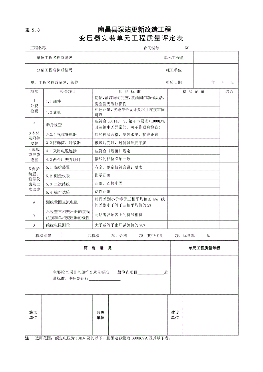 电气设备安装工程质量评定汇总表_第4页