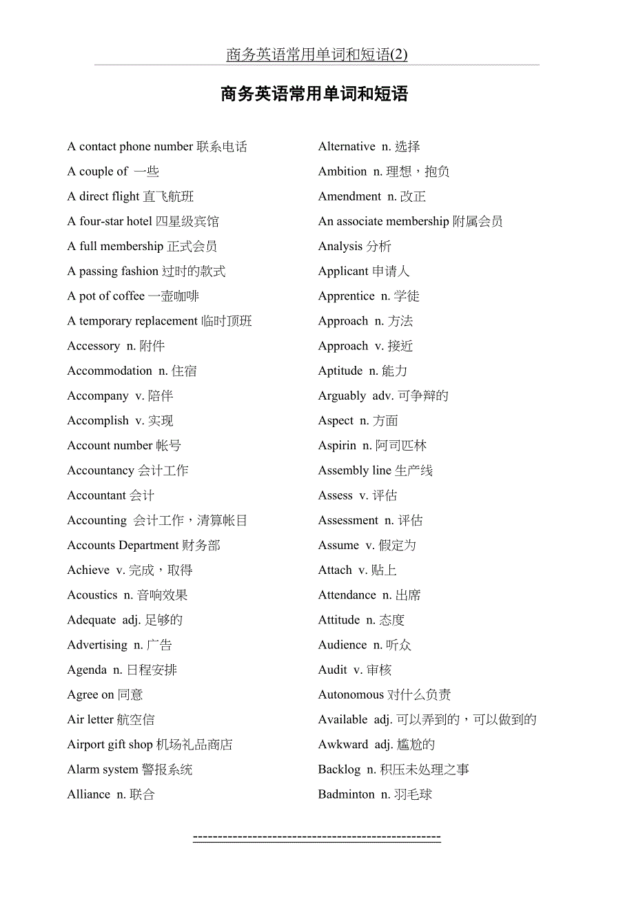 商务英语常用单词和短语(2)_第2页