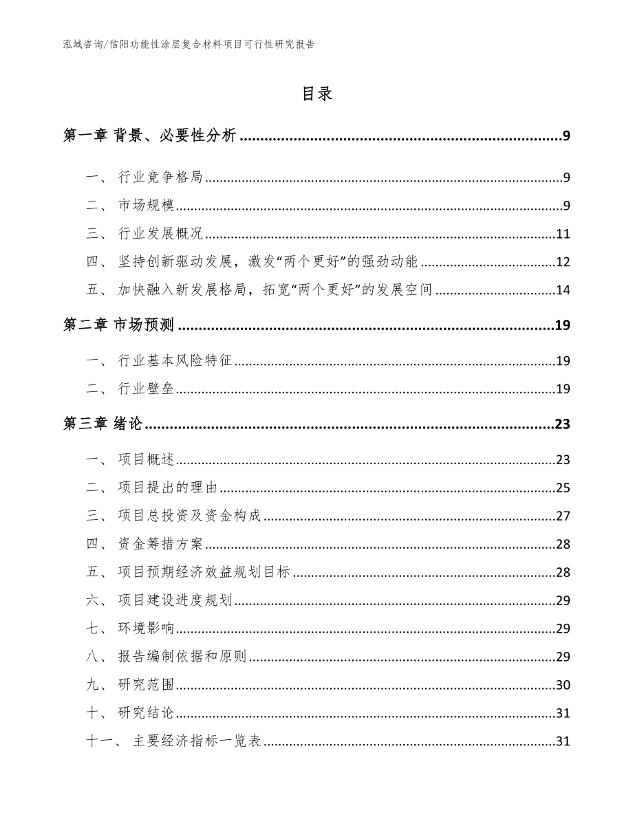 信阳功能性涂层复合材料项目可行性研究报告（模板范文）_第2页