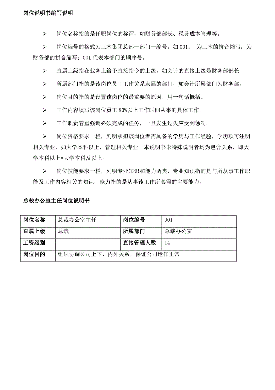 某集团股份有限公司岗位说明书文件_第2页