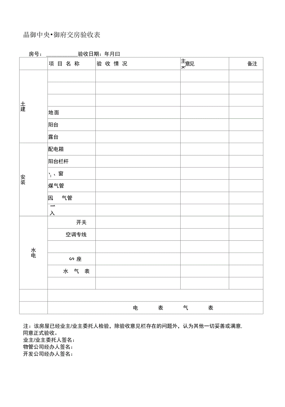 交房验收表常用_第2页