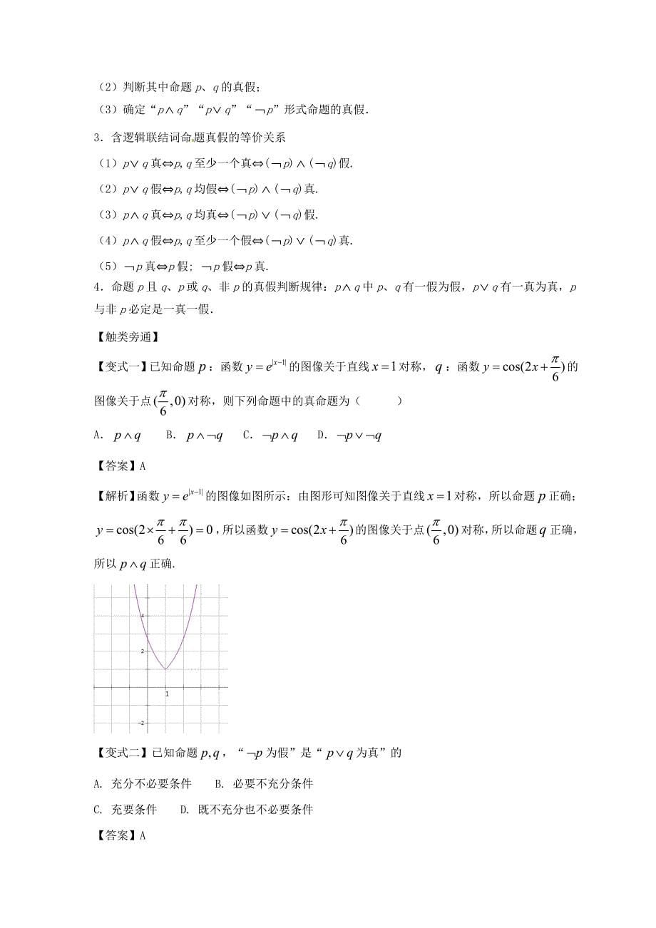 浙江专版2019年高考数学一轮复习专题1.2命题及其关系逻辑联结词充分条件与必要条件讲_第5页