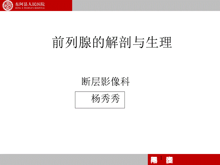 前列腺的解剖和生理PowerPoint 演示文稿_第1页