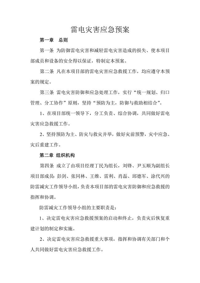 雷电灾害应急预案.doc