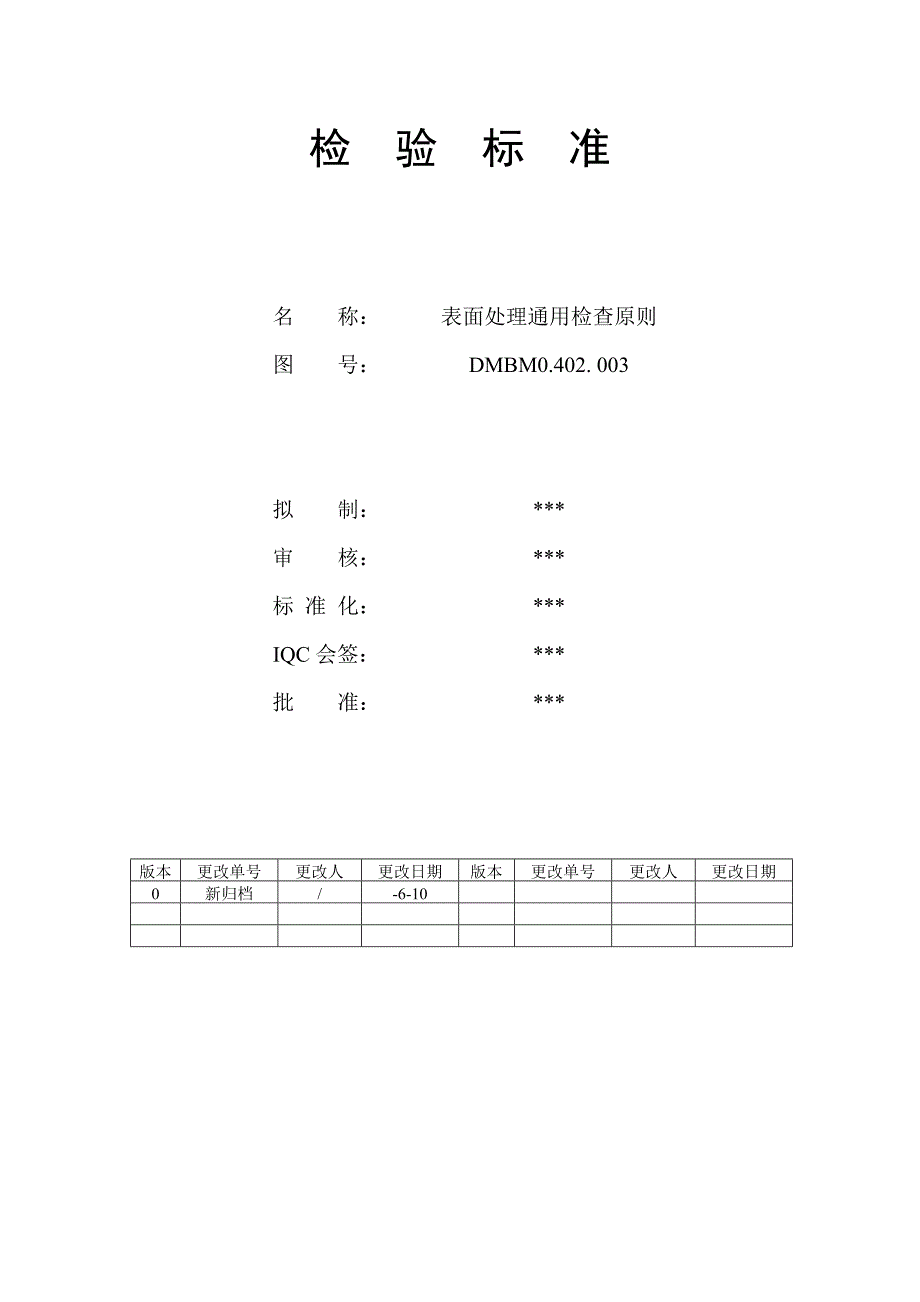钣金表面处理通用检验标准_第1页