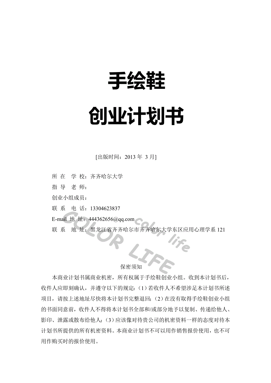 手绘鞋项目商业计划书.doc_第2页