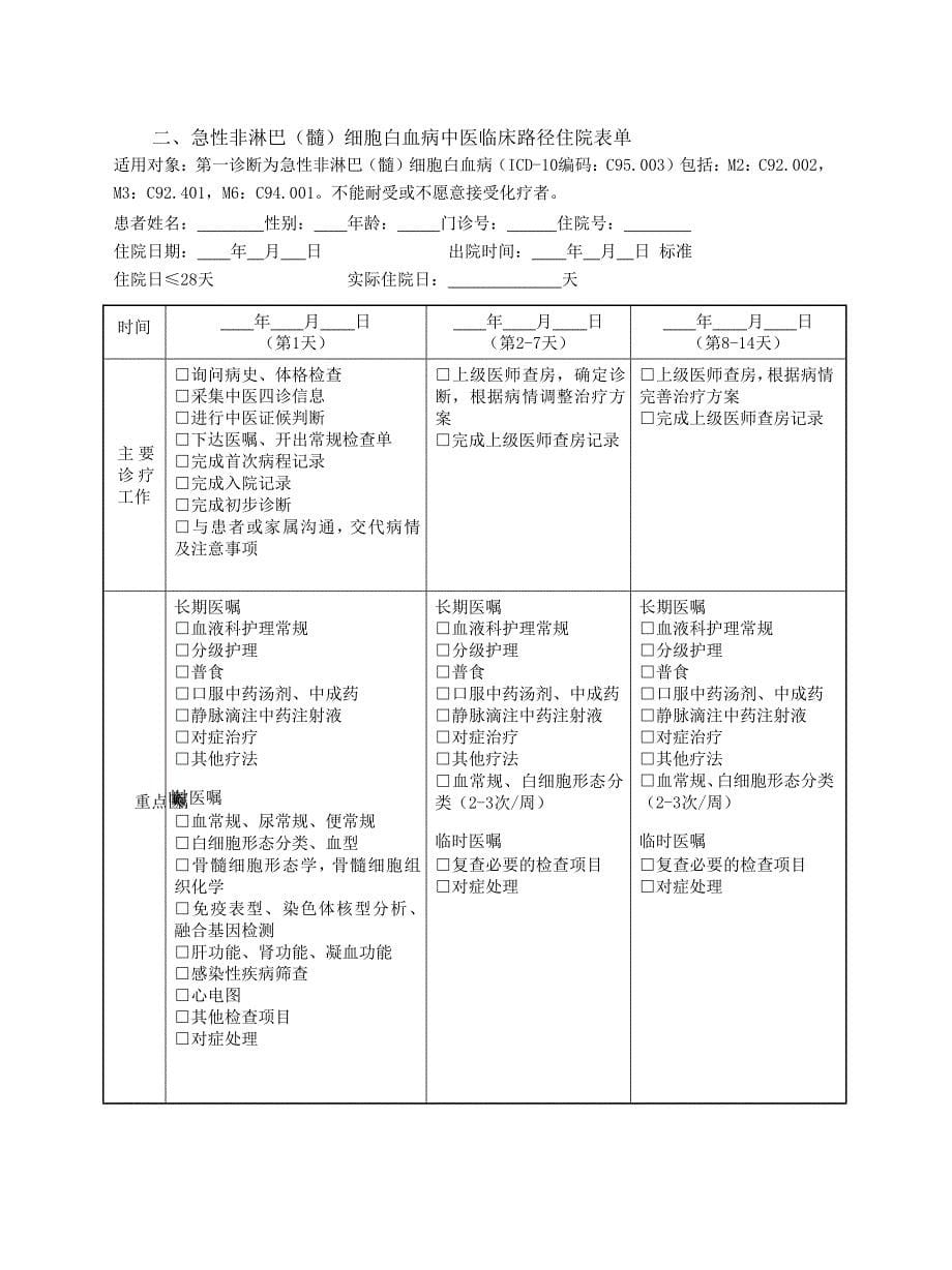 血液病科中医临床路径_第5页