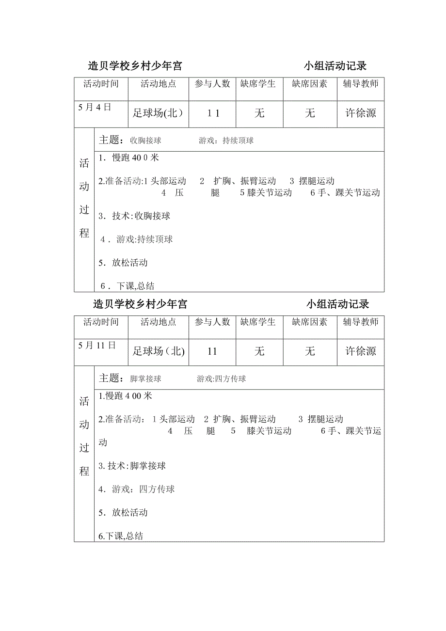 足球兴趣小组活动记录_第4页