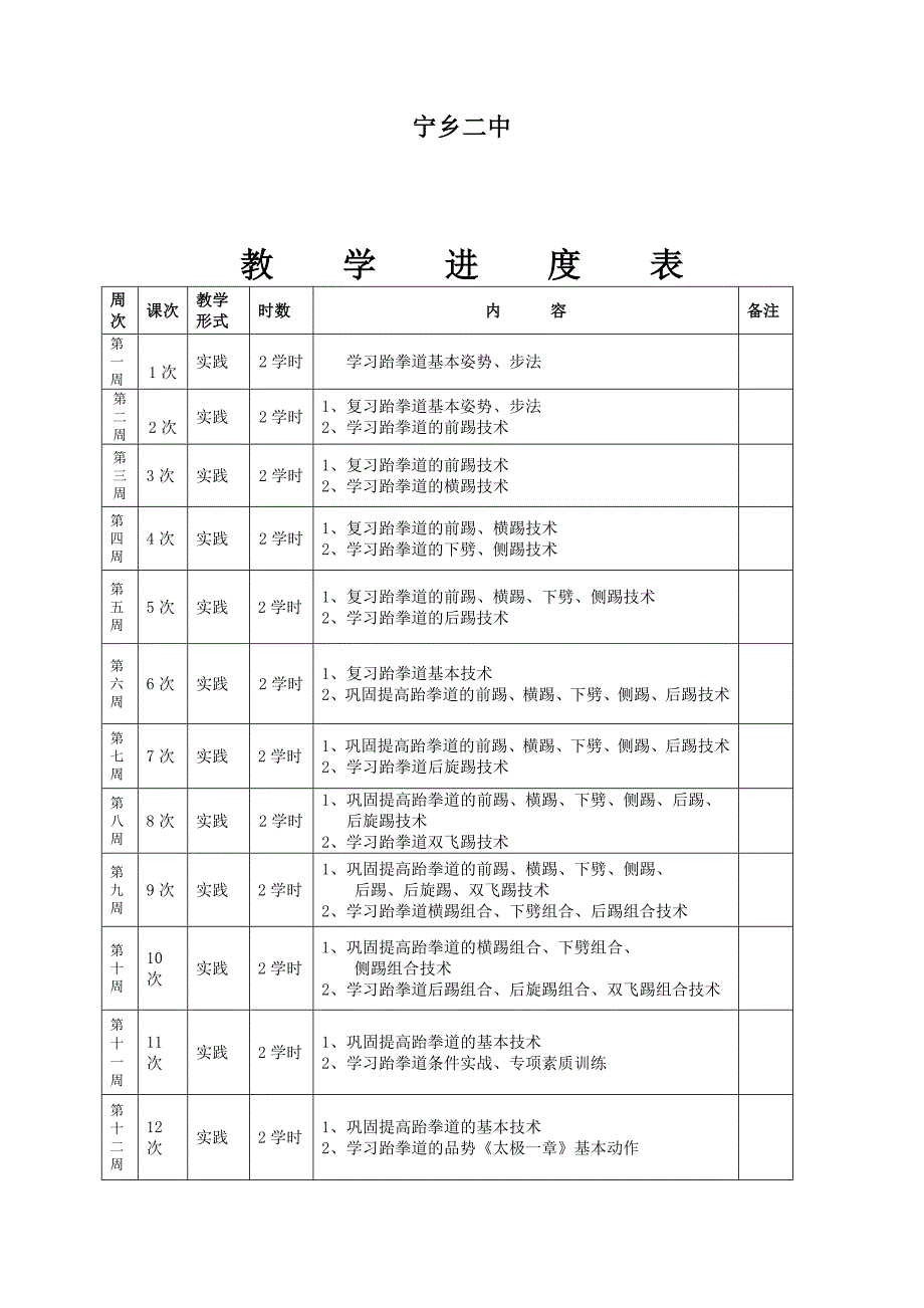 选修跆拳道教案_第2页