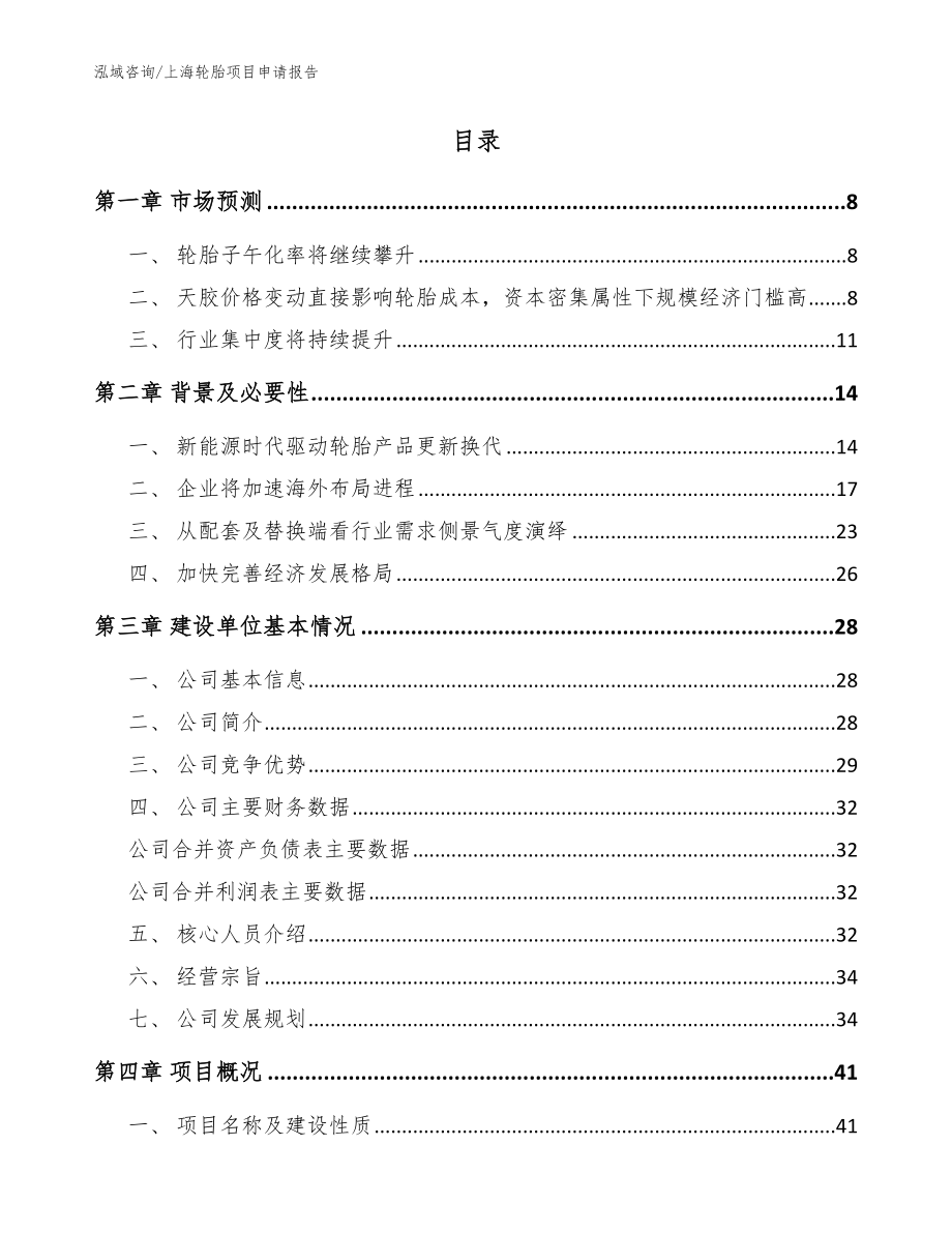 上海轮胎项目申请报告_模板_第2页