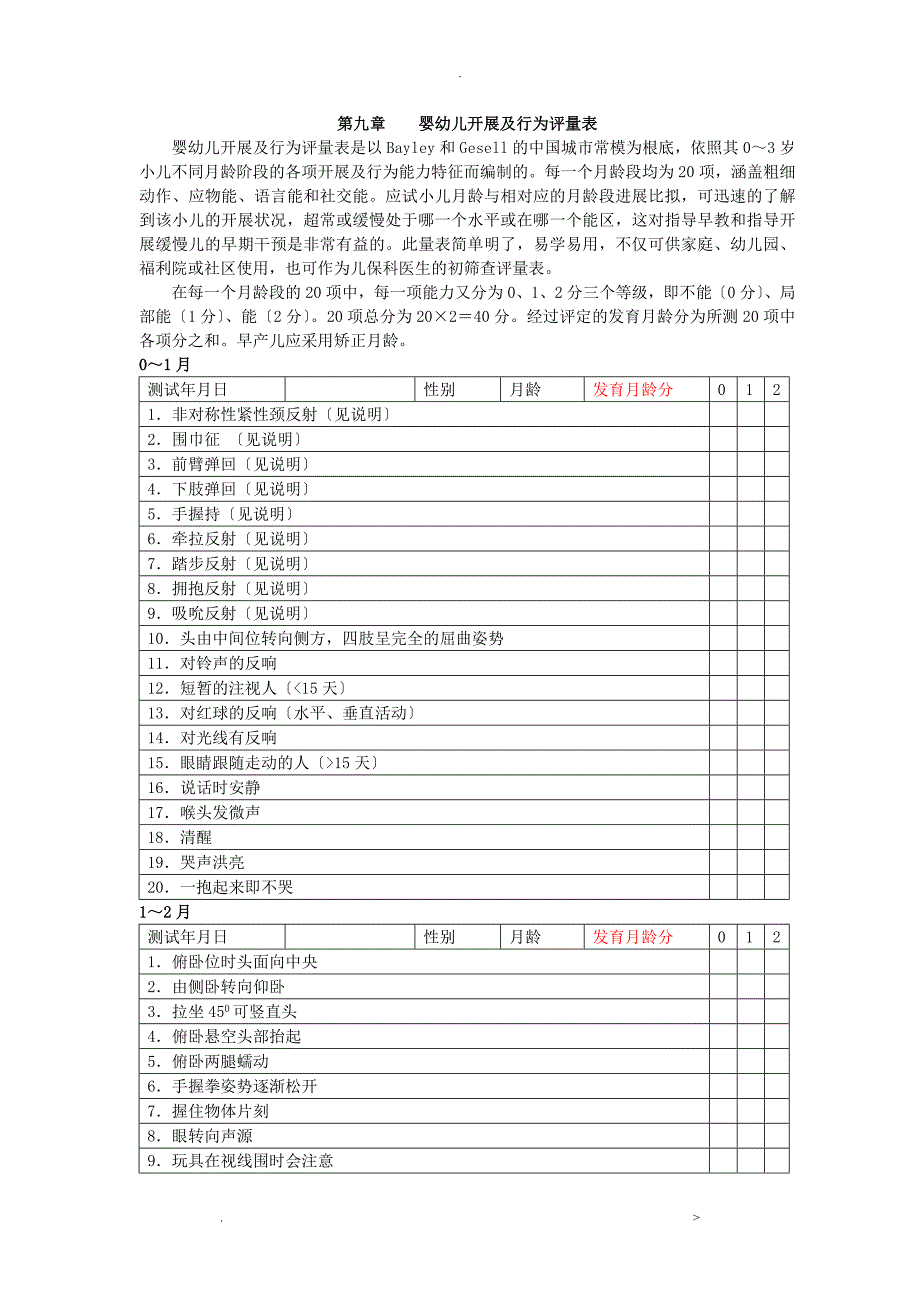 婴幼儿发展及行为量表_第1页