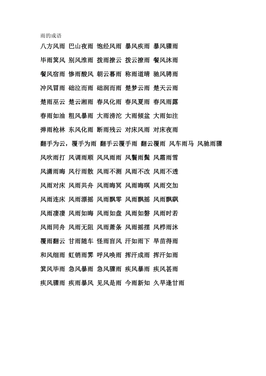 雨的成语_第1页