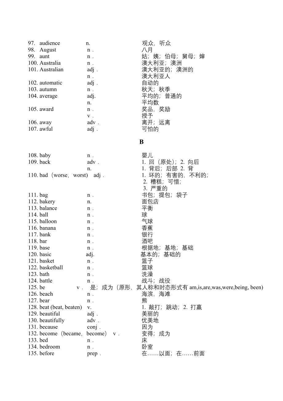 上海中考大纲词汇表_第4页