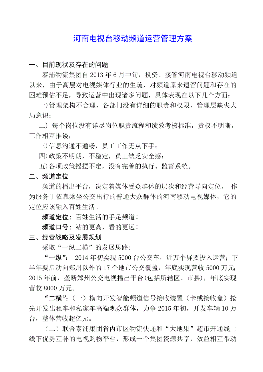 河南电视台移动频道运营管理方案.doc_第1页