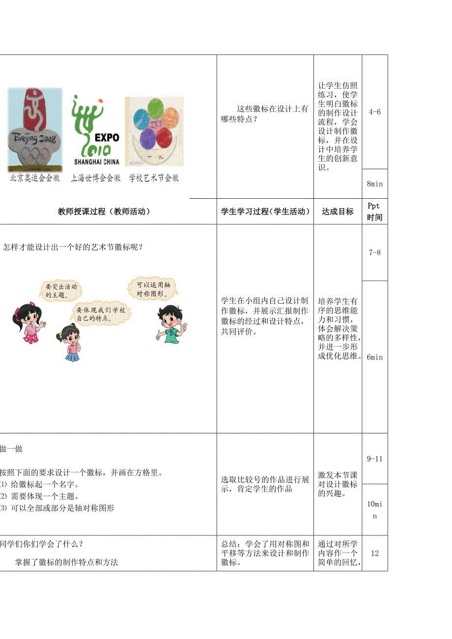 2022春三年级数学下册 5.5《数学好玩 小小设计师》教案 北师大版_第2页