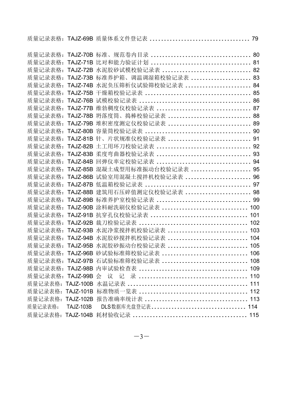 修订程序文件附带记录表格_第3页