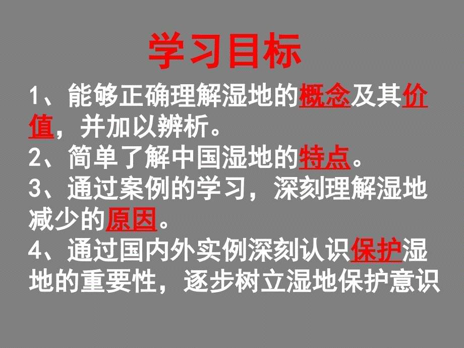 人教版高中地理选修6环境保护第四章第三节湿地干涸及其恢复_第5页