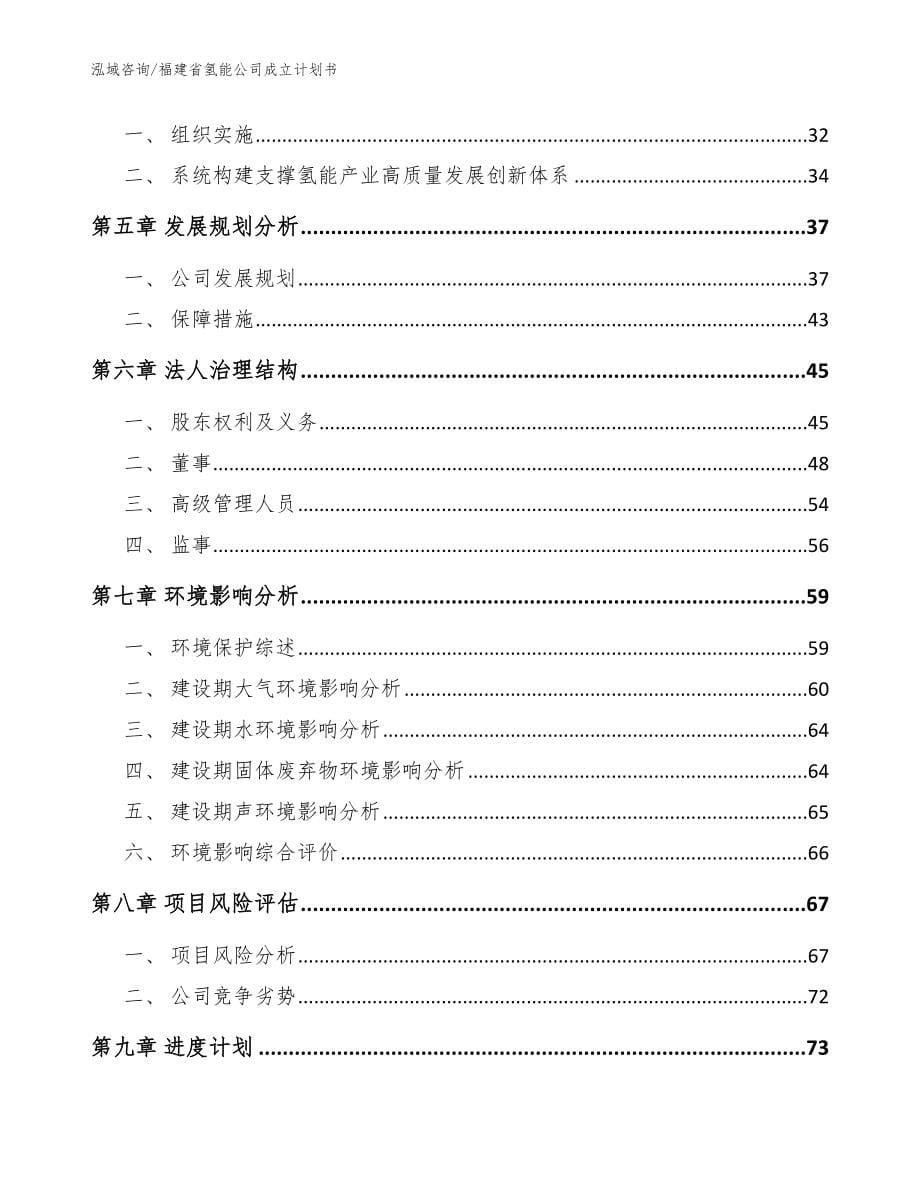 福建省氢能公司成立计划书范文模板_第5页