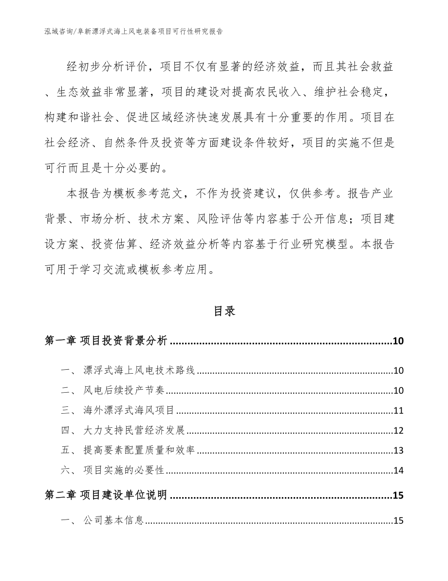 阜新漂浮式海上风电装备项目可行性研究报告【范文参考】_第3页