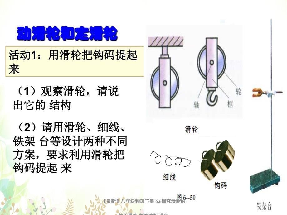 最新八年级物理下册6.6探究滑轮的作用课件粤教沪版课件_第5页