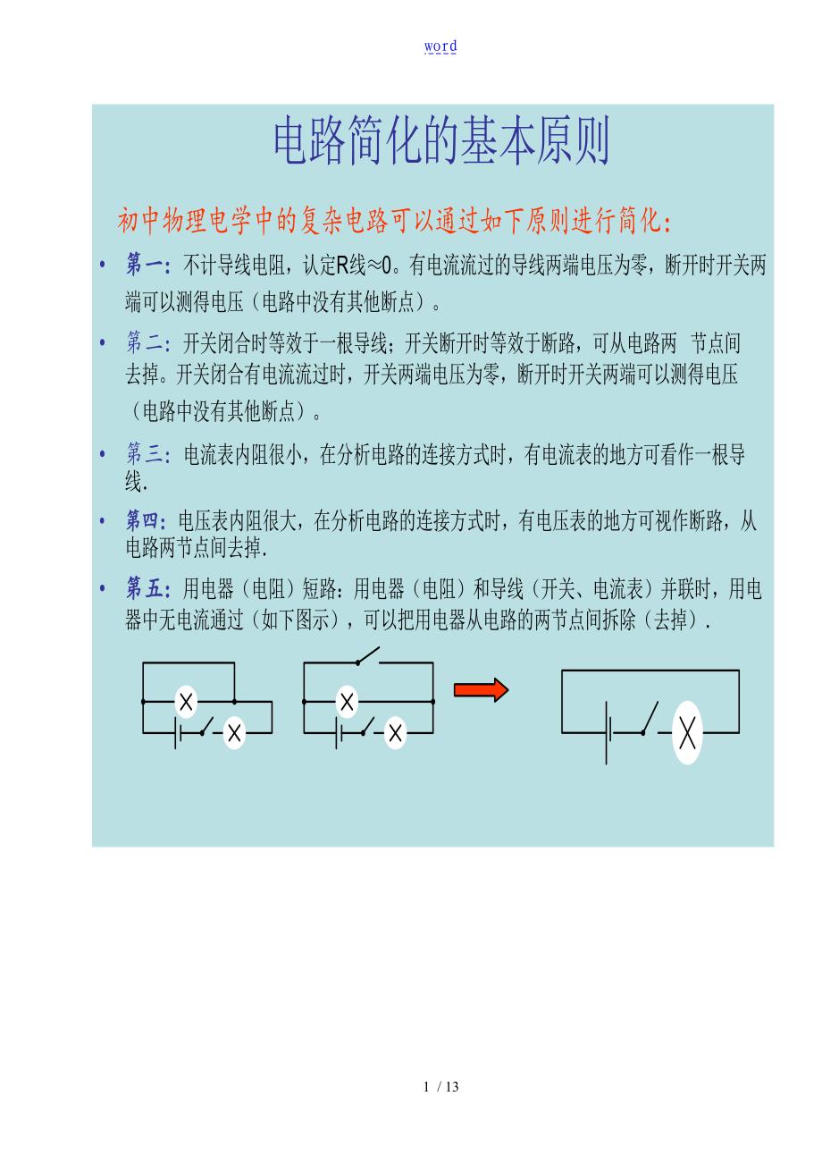 初中物理电路分析报告方法以及典型例题超级有用_第1页