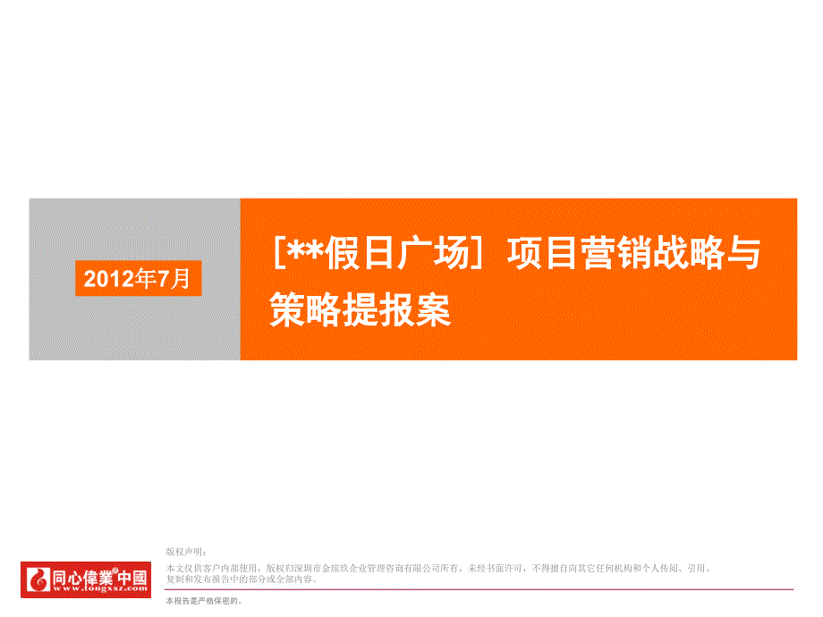 假日广场项目营销战略与策略提报案_第1页