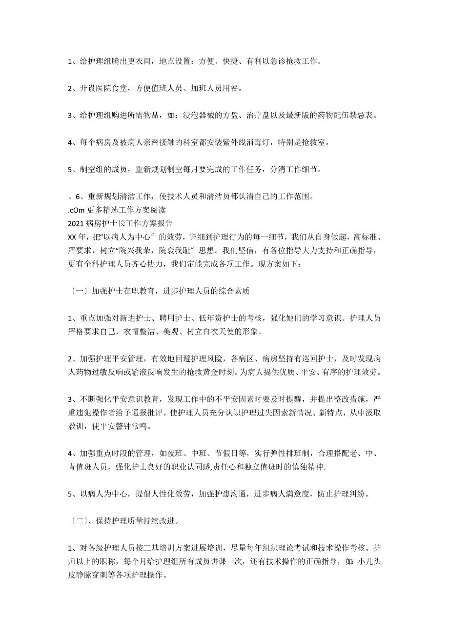 新年病房护士长工作计划_第2页