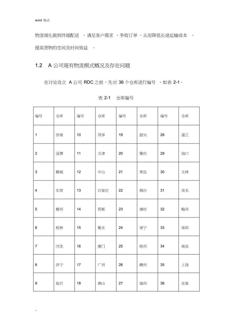 A公司物流优化案例分析报告_第5页