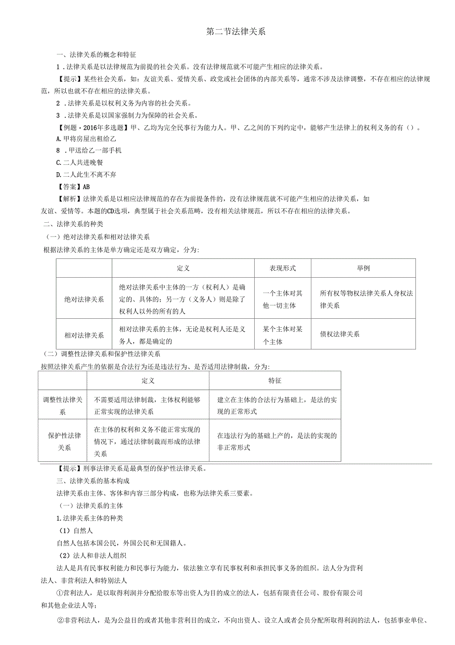 第05讲法律关系的概念和特征种类基本构成变动的原因全面依法治国基本方略_第1页