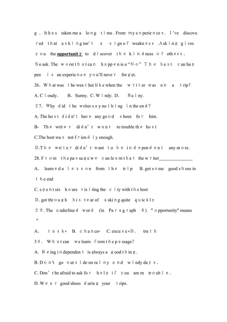 第一学期白云区九年级英语期末试卷_第5页