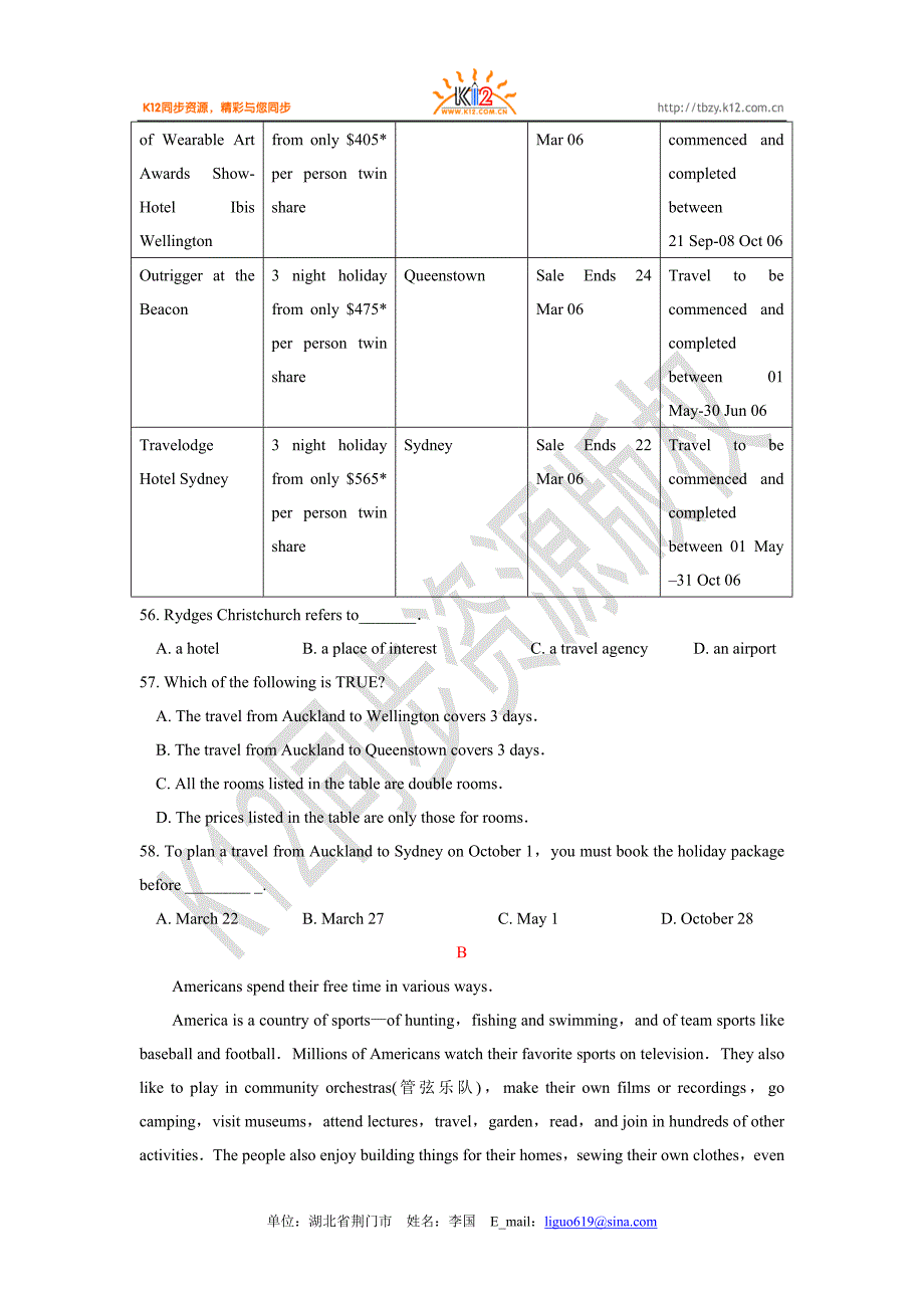 新课标选修八unit2综合练习1_第4页