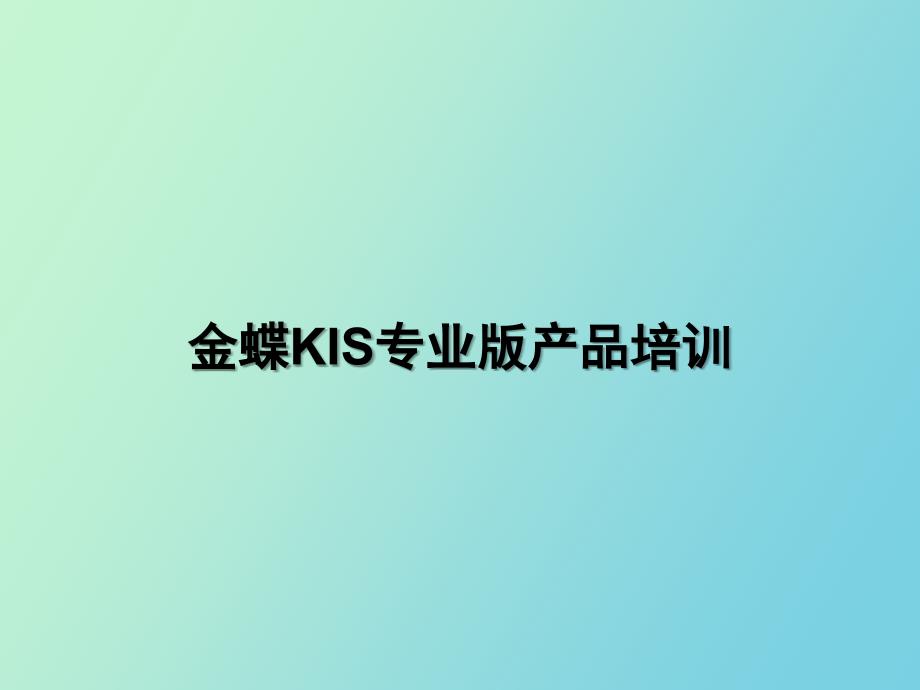 金蝶KIS专业版业务系统存货_第1页