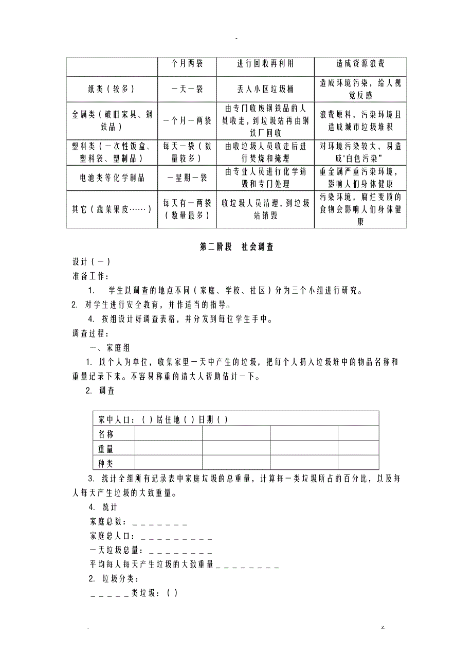 小学四年级综合实践活动方案_第3页